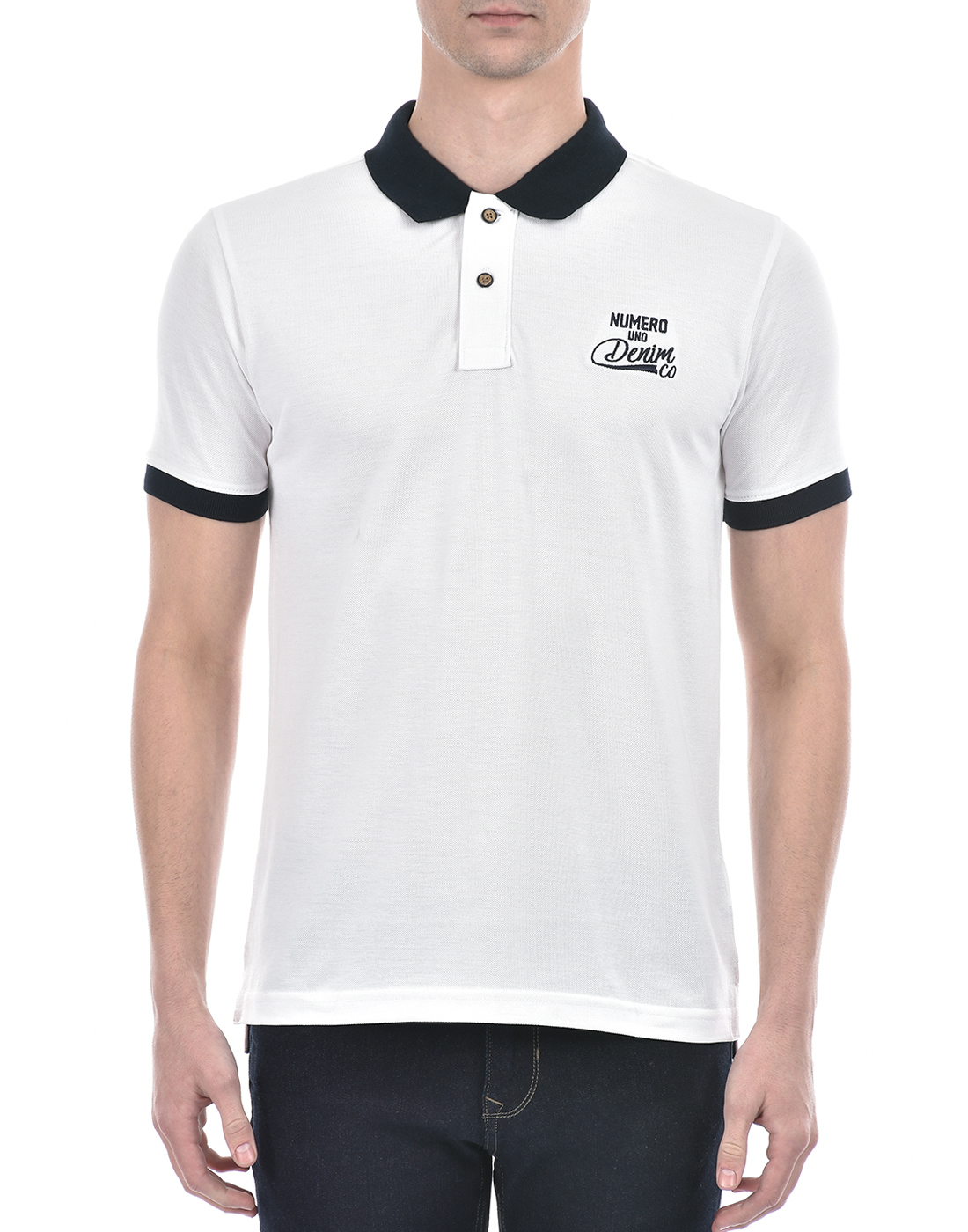 Numero Uno Men Color Block White T-Shirt